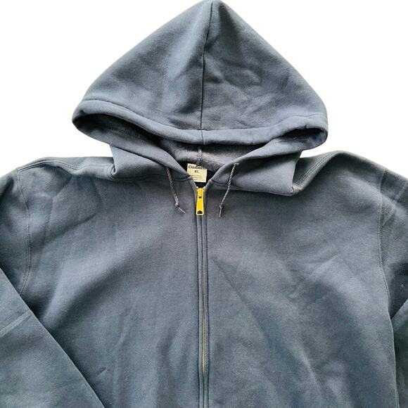 Carhartt Men's Navy Blue Hoodie Zip Sweatshirt XL Cotton Poly Oversized Fit - Picture 2 of 5